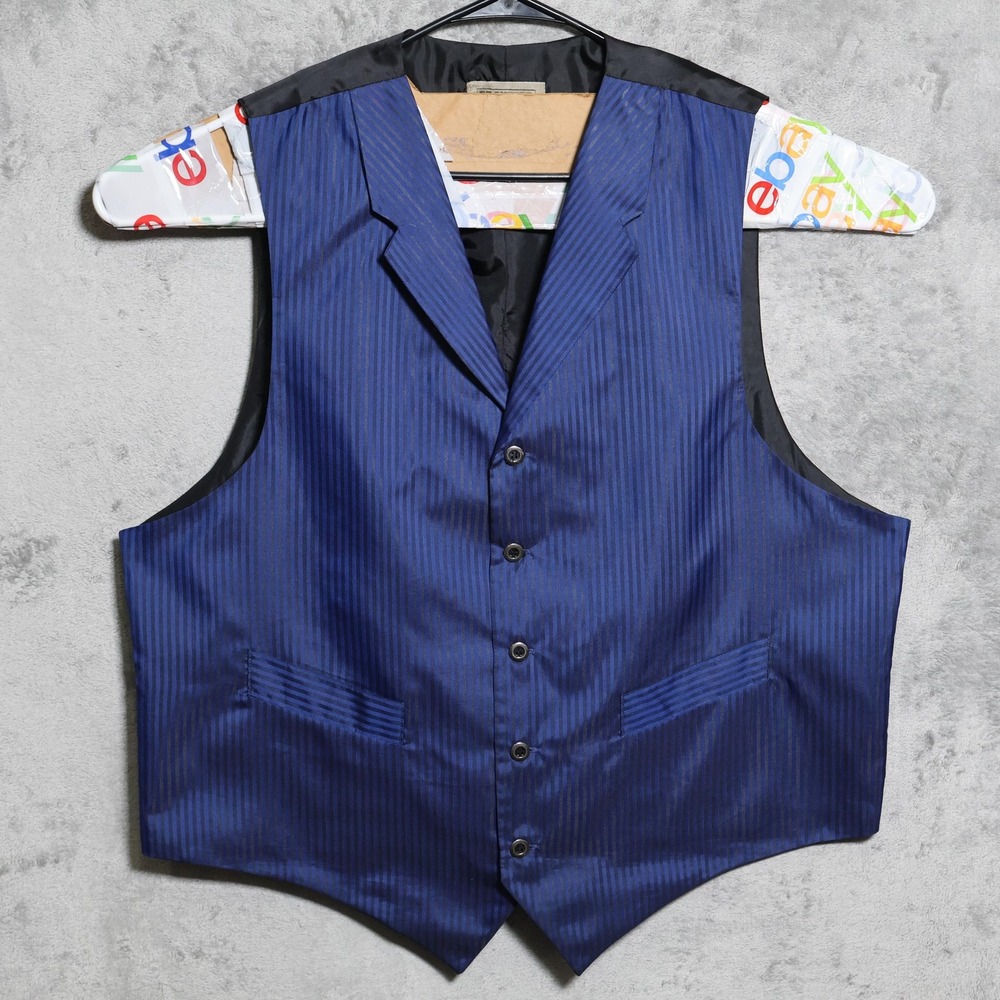Frontier Classics Vest Mens XL Blue Striped Formal Western Victorian Steampunk